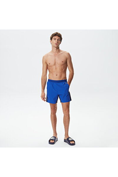 Lacoste Erkek Renk Bloklu Mavi Mayo Şort
