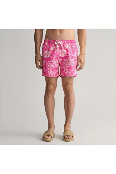 Gant Erkek Pembe Classic Fit Desenli Mayo Şort