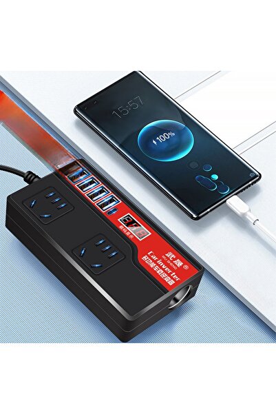 KESEROĞLU Araba güç invertörü otomatik güç dönüştürücü DC 12V 4 USB podijital...