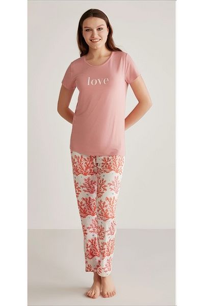 ALİN Alin Women's Summer Modal Combed Cotton Pajama Set