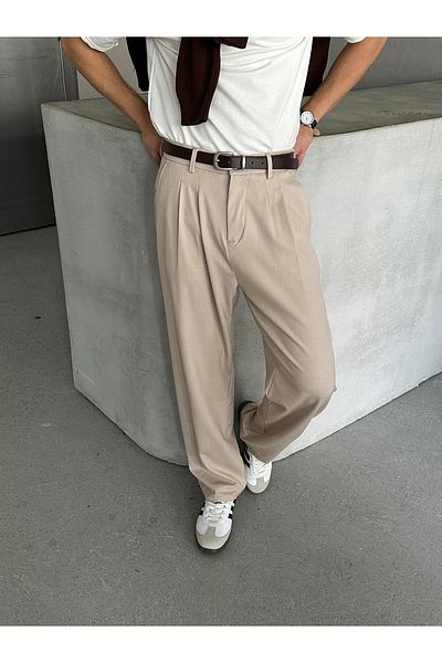 HYMAN Baggy Cut Men's Fabric Trousers