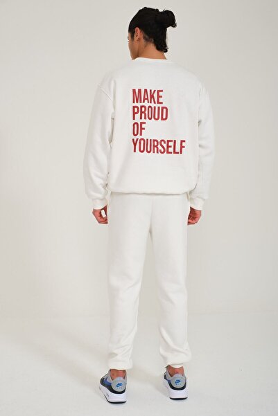 LUCKYPORT Make Proud Of Yourself Basic Crew Neck Tracksuit Set