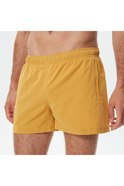 Lacoste Erkek Regular Fit Çizgili Sarı Mayo Şort