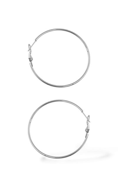 Çlk Accessories أقراط دائرية من الفولاذ المقاوم للصدأ (50 ملم)