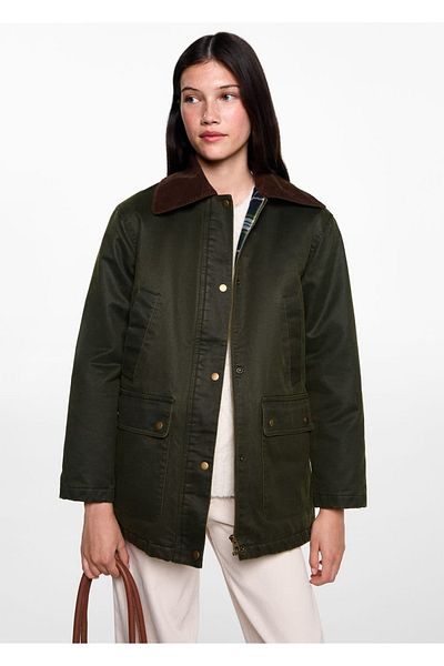 Mango Teen Κερωμένο Look Long Parka