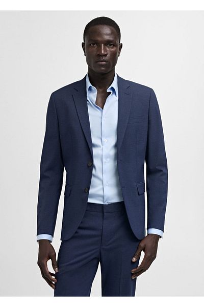 MANGO Man Stretch Fabric Super Slim Fit Blazer Jacket