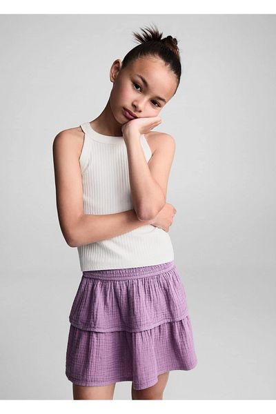 MANGO Kids Μπλούζα με ριμπ λουράκι