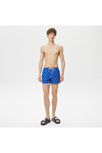 Lacoste Erkek Baskılı Mavi Mayo Şort