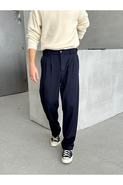 HYMAN Baggy Cut Men's Fabric Trousers