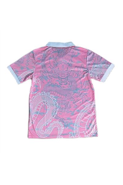 Köstebek NEFİGO Ροζ Unisex Kitty Madrid Dragon Jersey Μαύρος γιακάς με κουμπιά