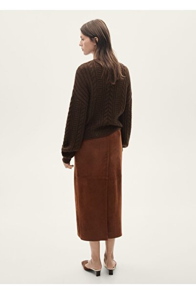 MANGO Woman Yuvarlak Yakalı Örgü Desenli Kazak