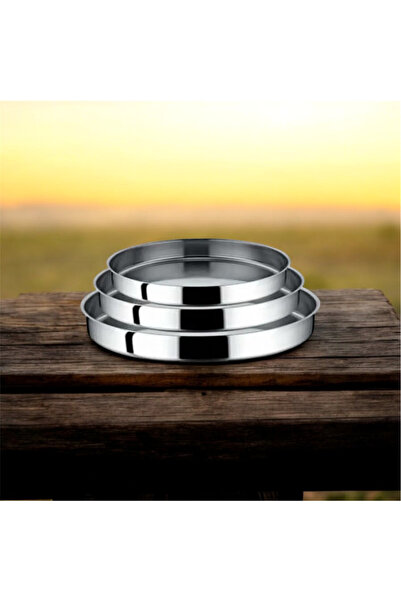 LeesHome 3-Piece Steel Pastry Oven Tray Set - 28cm, 32cm, 36cm