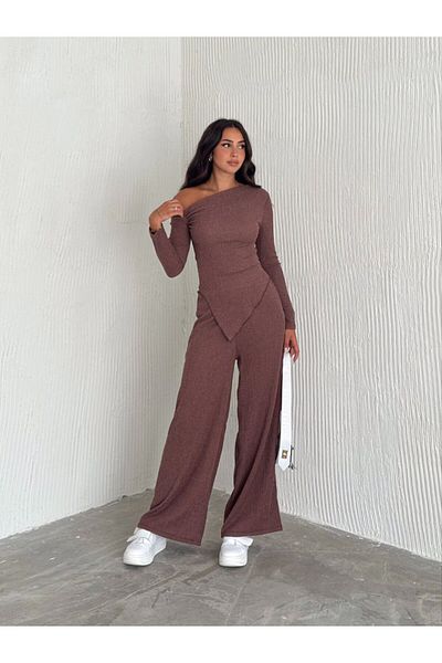 SEVENLINE Women's Off-Shoulder Drape Detail Wrapped Blouse Pants Set