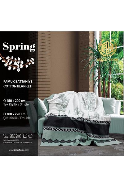 Menta store Patterned Cotton Blanket Double Blanket