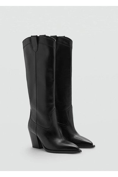 MANGO Woman Lederstiefel im Cowboy-Stil