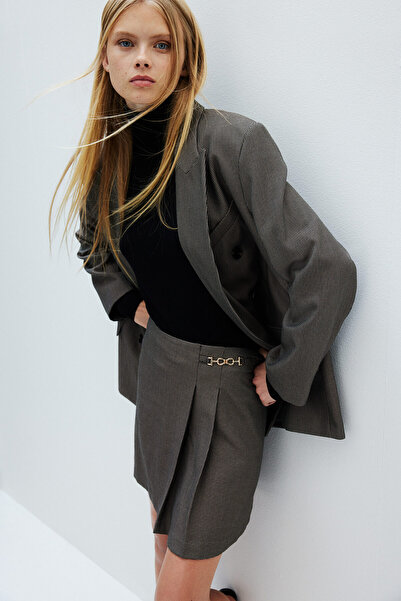 H&M Metal Detaylı Mini Etek