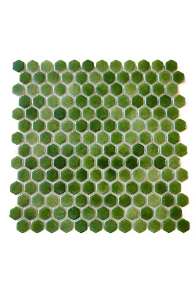 MozaiKristaL Mutfak Tezgah Arası Ve Tüm Yüzeyler Için 22mm Hegza Yeşil Mix Ca...