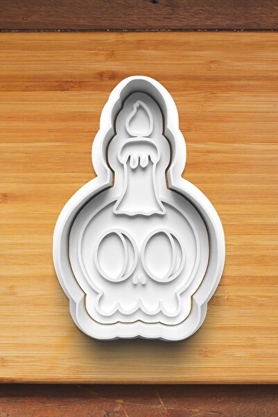 Hobist قالب كوكي الهالوين على شكل رأس هيكل عظمي مشمع وقالب لب السكر