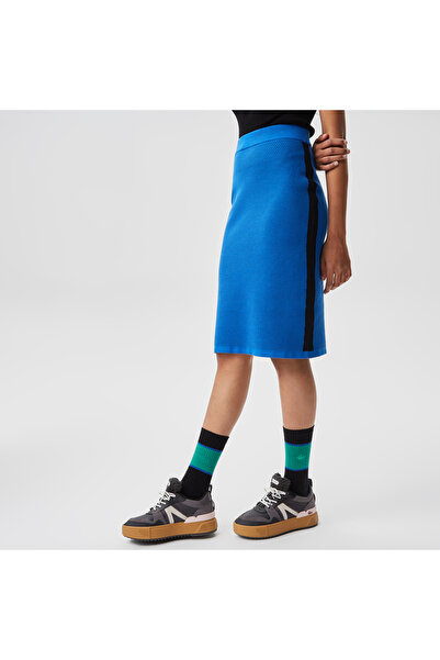 Lacoste Kadın Slim Fit Renk Bloklu Mavi Etek