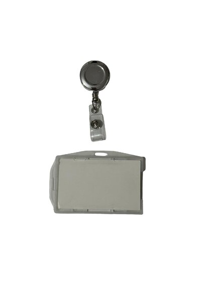 Sağlıkçı Shopping 1 buc. Aparat de suspendare a cardului de personal Yoyo cromat cu 1 buc. Protector de card transparent pentru container