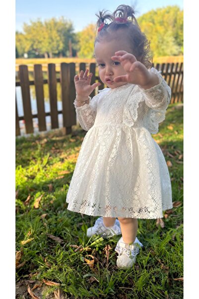 ALYRA Rochie pentru fetiță pentru copii, petrecere de aniversare, nuntă, cu volane, cu mânecă lungă, căptușită cu fermoar