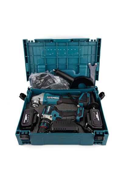 Sataok 36V 5Ah Profesyonel 2'Li Set Devirli Şarjlı Taşlama + Darbeli Şarjlı Matkap