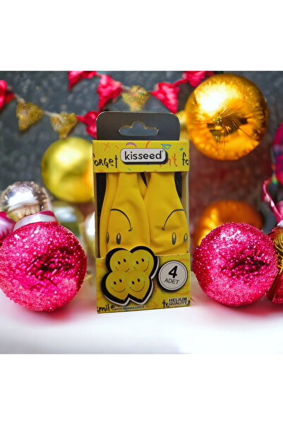 niceworkbynicehands كيسيد وجه مبتسم - مجموعة بالونات مكونة من 4 قطع