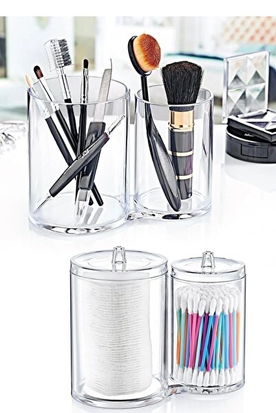 UCR HOME İkiz Pamukluk Kulak Çöpü Kutusu Makyaj Organizeri