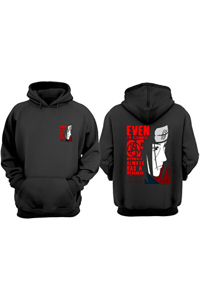 THEWERT Hanorac negru unisex cu caracter anime cu design împingător, imprimat...