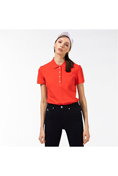 Lacoste Kadın Slim Fit Kırmızı Polo