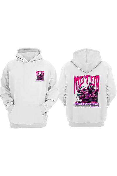 THEWERT Unisex White Motorcycle Sweatshirt - Design, Printed Regular Fit