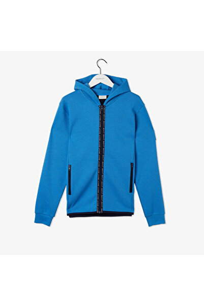 Gant Erkek Mavi Regular Fit Kapüşonlu Logolu Sweatshirt