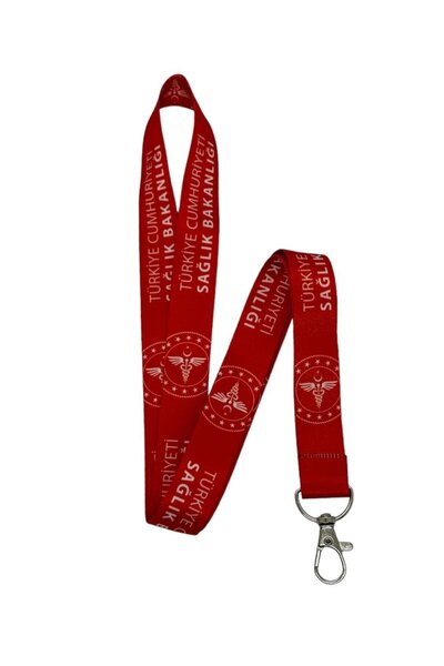 Sağlıkçı Shopping Sağlık Bakanlığı Kırmızı Temalı Boyun İpi Kart Askısı