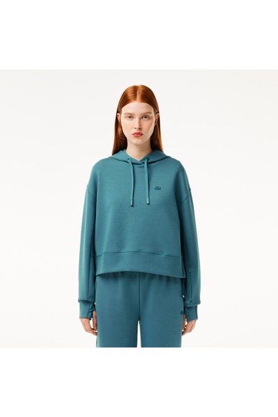 Lacoste Kadın Kapüşonlu Mavi Sweatshirt