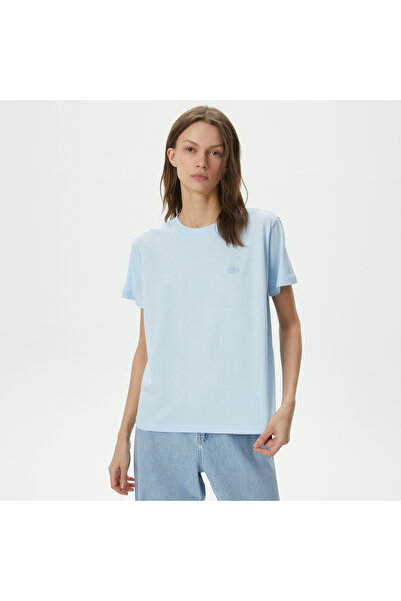 Lacoste Tricou albastru cu decolteu rotund, croială lejeră, pentru femei