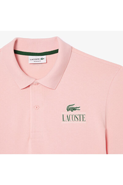 Lacoste Signature Unisex Regular Fit Baskılı Pembe Polo