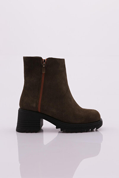 DGN Жіночі черевики з натуральної шкіри - хакі замша, модель 9113882