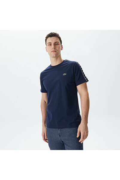 Lacoste Erkek Regular Fit Bisiklet Yaka Baskılı Lacivert T-Shirt