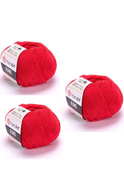 Yarnart Yarn Art Jeans 26 Culoare flori de rodie Amigurumi Fire de tricotat Cardigan Fire de tricotat Baby Floss Punch Floss Pachet de 3