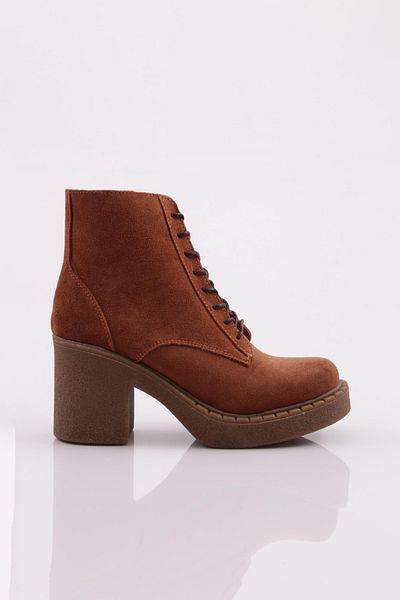DGN Tan Suede Women's Boots - Genuine Leather 9171882
