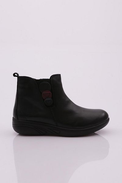 DGN Μαύρα Δερμάτινα Γυναικεία Sneakers Μποτάκια
