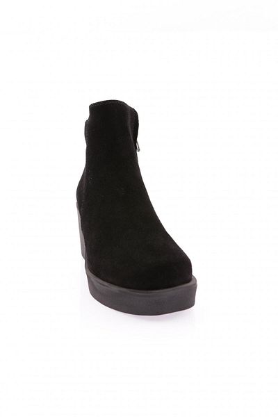 DGN 22540-22k Γυναικεία Wedge Sole Ankle Boots Μαύρο Suede Γνήσιο δέρμα