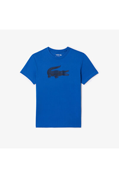 Lacoste Erkek Regular Fit Bisiklet Yaka Baskılı Mavi T-shirt