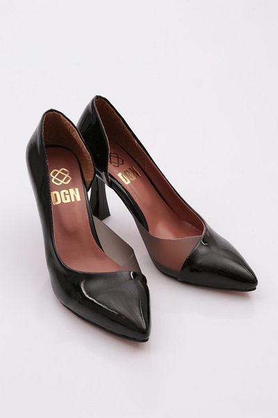 DGN 0653-22y Women's Pointed Toe, Low-cut, Side Transparent Long Heeled Shoes