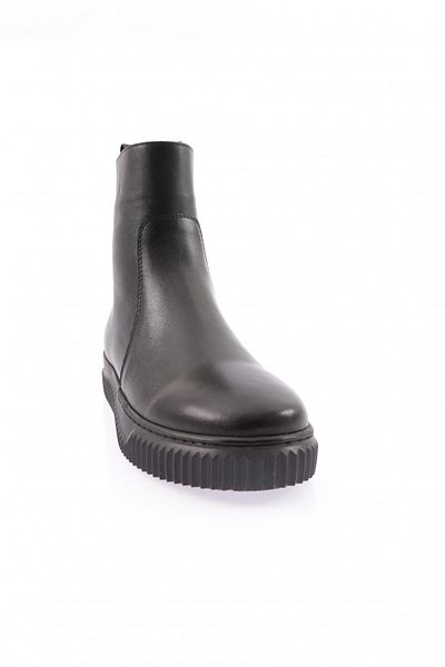 DGN Black Genuine Leather Women's Boots - 3319882