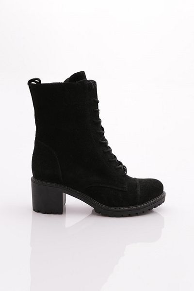 DGN Γυναικείες Μπότες Μαύρο Suede Γνήσιο δέρμα 332102882