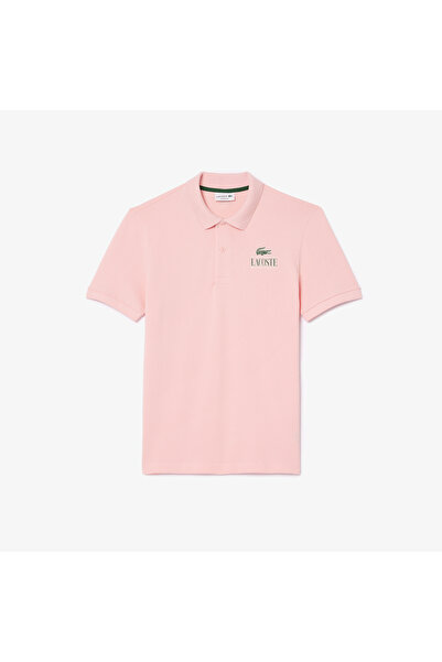 Lacoste Signature Unisex Regular Fit Baskılı Pembe Polo