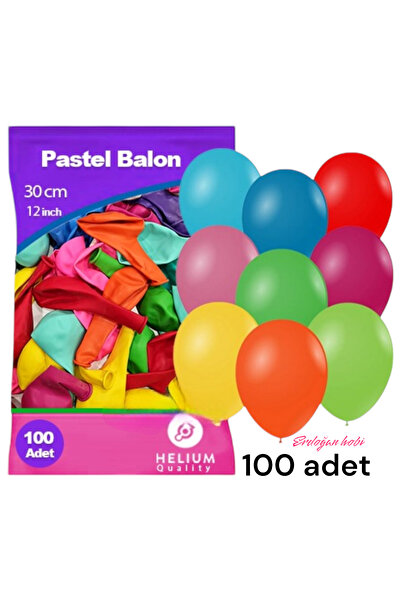 erdoğan hobi Balloon Pastel Balloon 100 Pieces of Mixed Balloon Decoration Balloon 12 Inch Package Mix Balloon