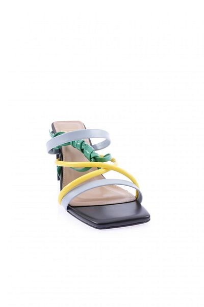 DGN Women's Blunt Toe Cross Strap Heeled Sandals 21101112859