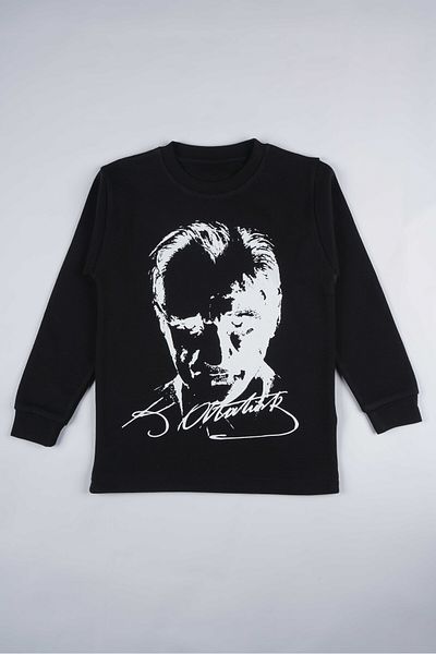 MİNİKO KİDS 23 aprilie 19 mai 29 octombrie Atatürk Transpirație din bumbac cu mânecă lungă, cu steagul turcesc
